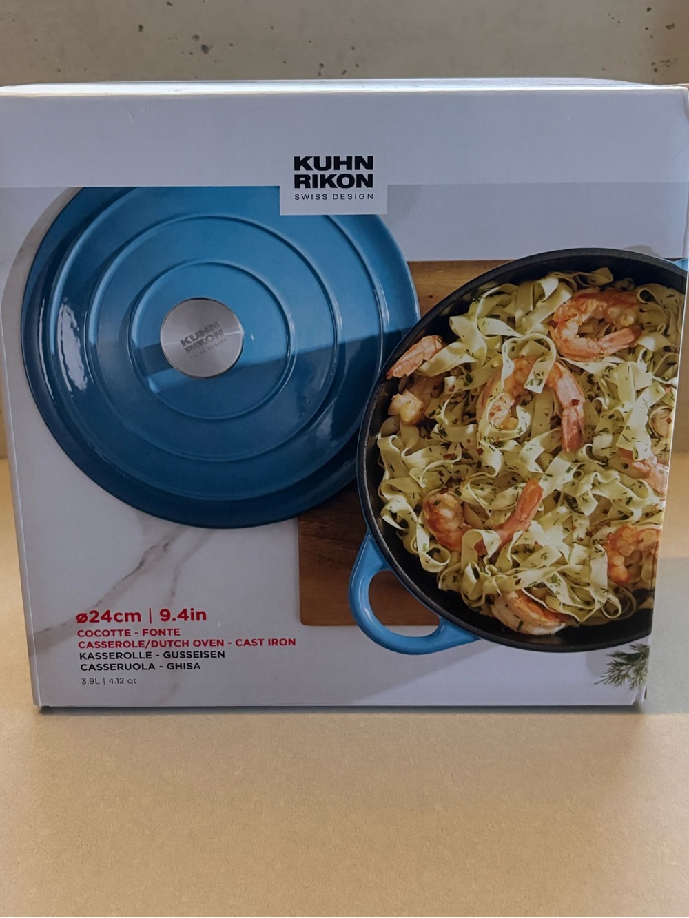 Kuhn Rikon 24cm Blue Enameled Cast Iron Casserole